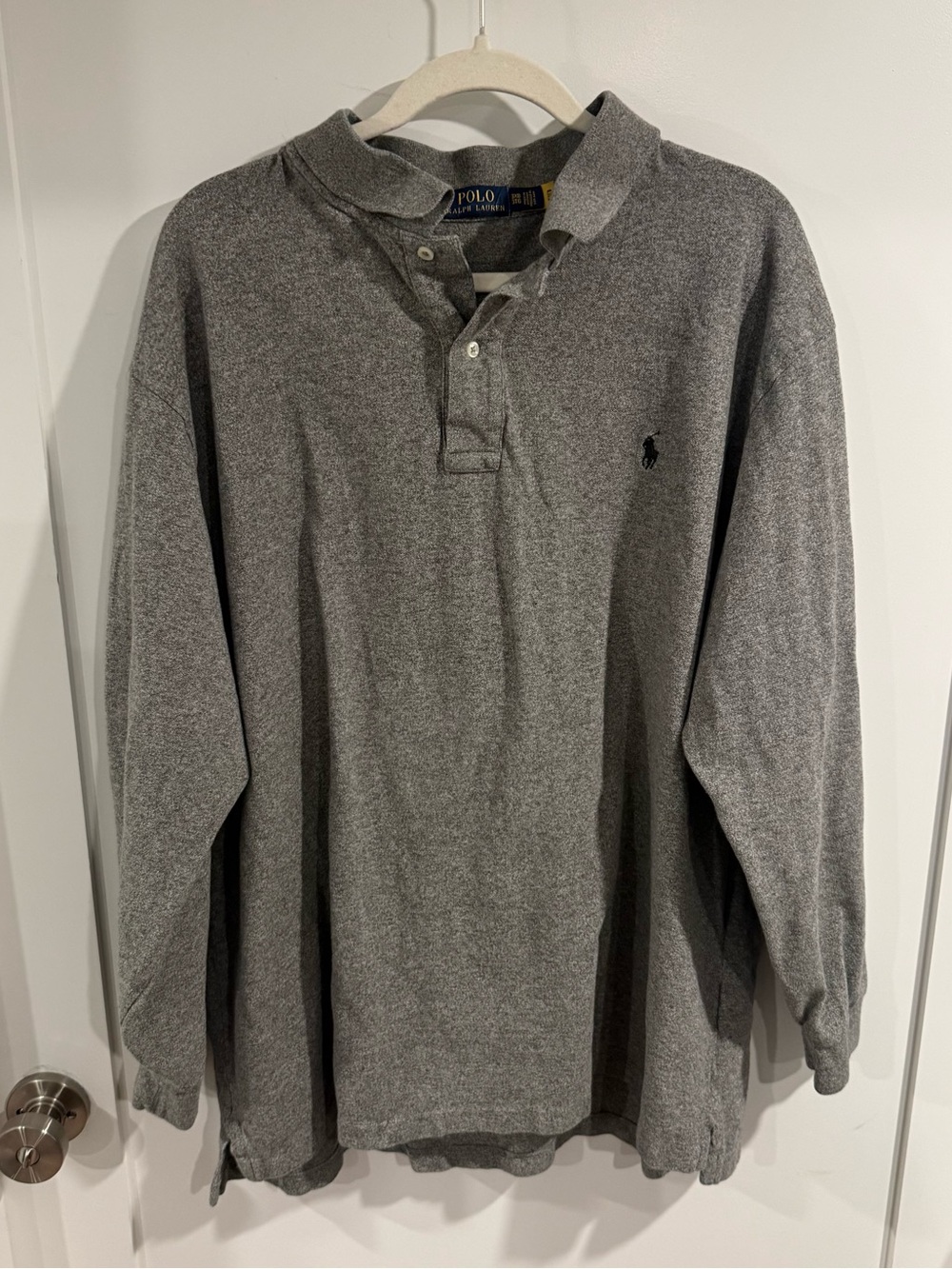 Ralph Lauren Long-Sleeve Heather Gray Polo Shirt